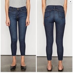 FRAME Le High Skinny Crop in Samira Wash Size 26 Dark Wash Denim Women's Size 23